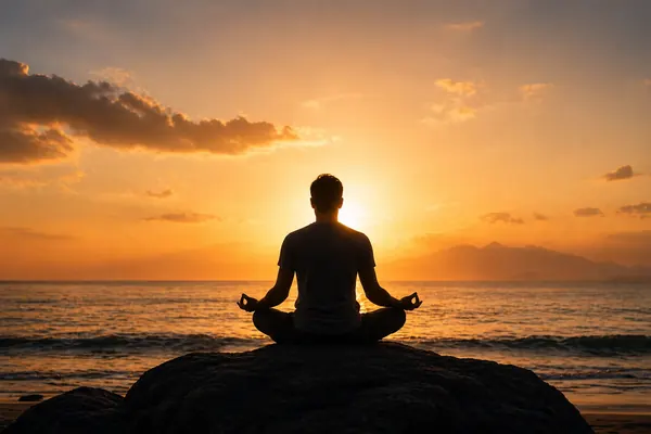 Meditation at sunrise